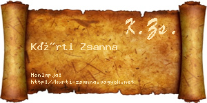 Kürti Zsanna névjegykártya
